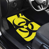 Black Biohazard Sign Yellow Background Car Floor Mats 211204 - YourCarButBetter