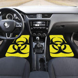 Black Biohazard Sign Yellow Background Car Floor Mats 211204 - YourCarButBetter