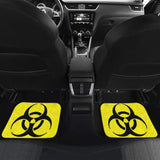 Black Biohazard Sign Yellow Background Car Floor Mats 211204 - YourCarButBetter