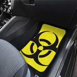 Black Biohazard Sign Yellow Background Car Floor Mats 211204 - YourCarButBetter