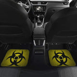 Black Biohazard Warning Yellow Background Car Floor Mats 211204 - YourCarButBetter