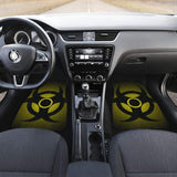 Black Biohazard Warning Yellow Background Car Floor Mats 211204 - YourCarButBetter