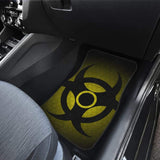 Black Biohazard Warning Yellow Background Car Floor Mats 211204 - YourCarButBetter