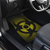 Black Biohazard Warning Yellow Background Car Floor Mats 211204 - YourCarButBetter