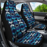 Black Blue And White Ethnic Abstract Pattern Car Seat Covers 105905 - YourCarButBetter