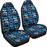 Black Blue And White Ethnic Abstract Pattern Car Seat Covers 105905 - YourCarButBetter