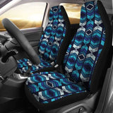 Black Blue And White Ethnic Abstract Pattern Car Seat Covers 105905 - YourCarButBetter