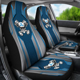 Black Blue Mechanic Skull Mitsubishi Car Seat Covers 210801 - YourCarButBetter