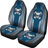 Black Blue Mechanic Skull Mitsubishi Car Seat Covers 210801 - YourCarButBetter