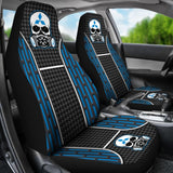Black Blue Poison Gas Skull Mitsubishi Car Seat Covers 210801 - YourCarButBetter