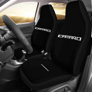 Black Camaro White Letter Car Seat Cover 212802 - YourCarButBetter