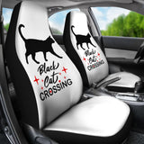 Black Cat Crossing Car Seat Covers 211110 - YourCarButBetter