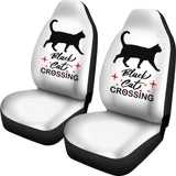 Black Cat Crossing Car Seat Covers 211110 - YourCarButBetter