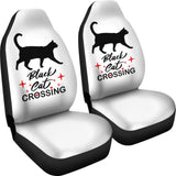 Black Cat Crossing Car Seat Covers 211110 - YourCarButBetter