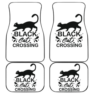 Black Cat Crossing Halloween Gift Car Floor Mats 211110 - YourCarButBetter