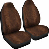 Black Cognac Color Snake Skin Reptile Scales Pattern Car Seat Covers 232125 - YourCarButBetter