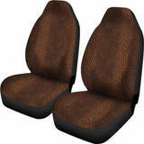 Black Cognac Color Snake Skin Reptile Scales Pattern Car Seat Covers 232125 - YourCarButBetter