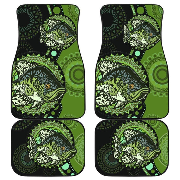 Black Crappie Ethnic Pattern Fishing Car Floor Mats 182417 - YourCarButBetter