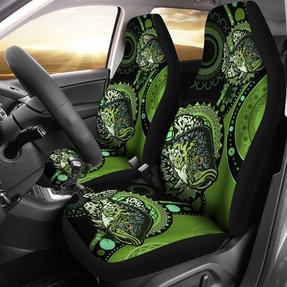 Black Crappie Ethnic Pattern Fishing Car Seat Covers 182417 - YourCarButBetter