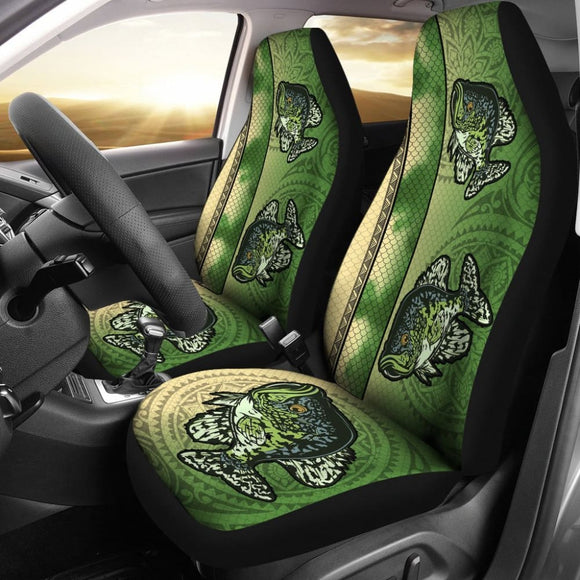 Black Crappie Fish Scale Pattern Fishing Car Seat Covers 182417 - YourCarButBetter