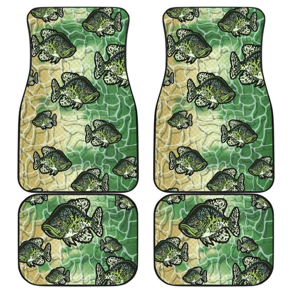 Black Crappie Fish Skin Pattern Fishing Car Floor Mats 182417 - YourCarButBetter