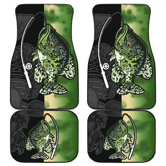 Black Crappie Fishing Car Floor Mats 182417 - YourCarButBetter