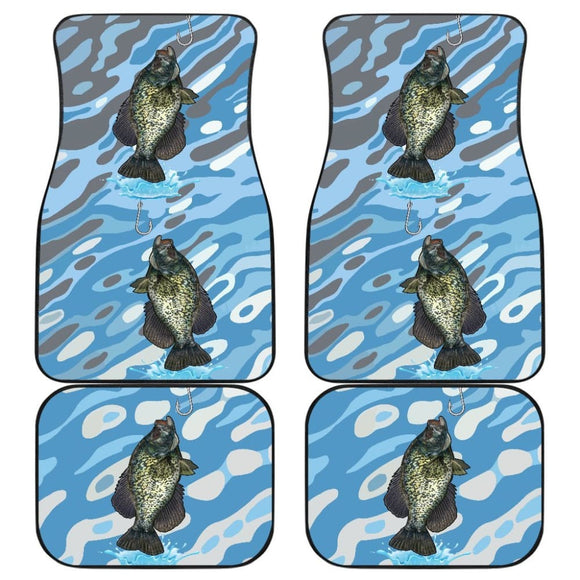 Black Crappie On The Water Fishing Car Floor Mats 182417 - YourCarButBetter