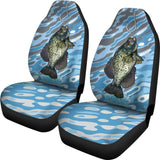 Black Crappie On The Water Fishing Car Seat Covers 182417 - YourCarButBetter