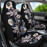 Black Floral Car Seat Covers 153908 - YourCarButBetter