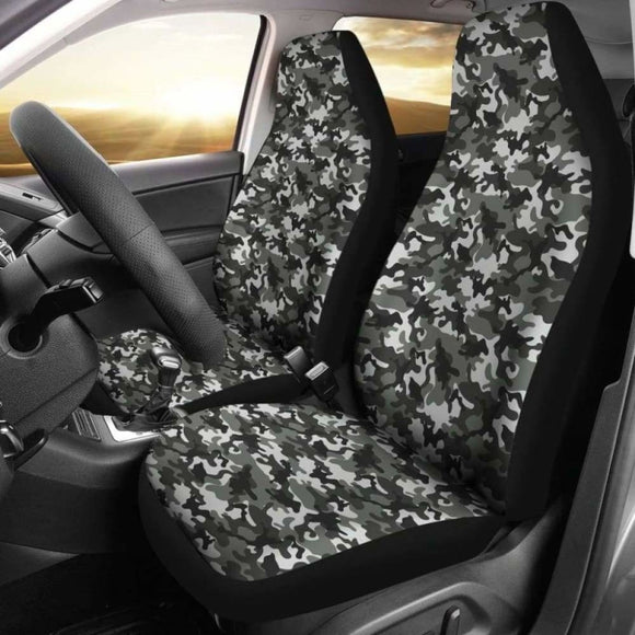 Black Gray Camouflage Car Seat Covers 112608 - YourCarButBetter