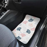 Black Gray Cream Coral Ginkgo Leaves Pattern Front And Back Car Mats 174914 - YourCarButBetter