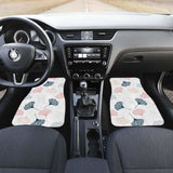 Black Gray Cream Coral Ginkgo Leaves Pattern Front And Back Car Mats 174914 - YourCarButBetter