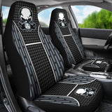 Black Grey Poison Gas Skull Mitsubishi Car Seat Covers 210801 - YourCarButBetter