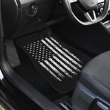 Black Grunge American Flag Patriotic Car Floor Mats 212304 - YourCarButBetter