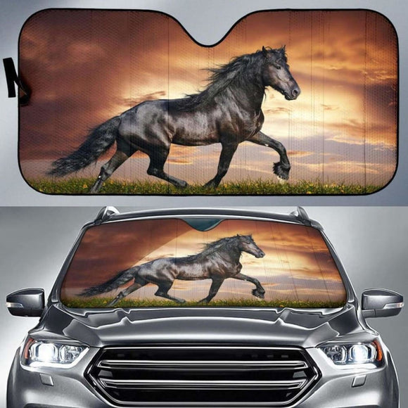 Black Horse Car Sun Shade 172609 - YourCarButBetter