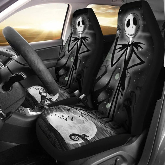 Black Jack Skellington Nightmare Car Seat Covers 3 101819 - YourCarButBetter