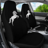 Black Mustang Horse Silhouette Car Seat Covers Custom 1 210701 - YourCarButBetter