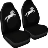 Black Mustang Horse Silhouette Car Seat Covers Custom 1 210701 - YourCarButBetter