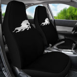 Black Mustang Horse Silhouette Car Seat Covers Custom 3 210701 - YourCarButBetter