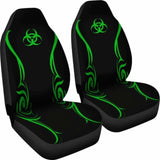 Black & Neon Green Biohazard Car Seat Covers 232125 - YourCarButBetter