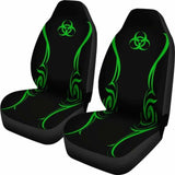 Black & Neon Green Biohazard Car Seat Covers 232125 - YourCarButBetter