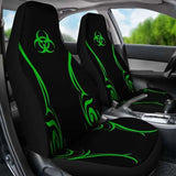 Black & Neon Green Biohazard Car Seat Covers 232125 - YourCarButBetter