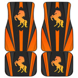 Black Orange Horse Mustang Metallic Style Printed Amazing Gift Ideas Car Floor Mats 211407 - YourCarButBetter