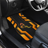 Black Orange Horse Mustang Metallic Style Printed Car Accessories Car Floor Mats 211407 - YourCarButBetter