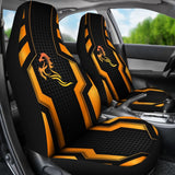 Black Orange Horse Mustang Metallic Style Printed Car Accessories Car Seat Covers 211407 - YourCarButBetter