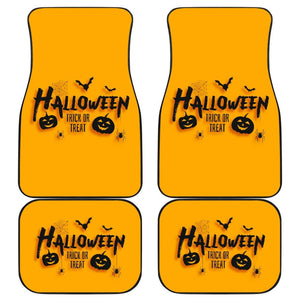 Black Orange Trick or Treat Halloween Car Floor Mats 212203 - YourCarButBetter