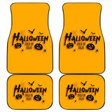 Black Orange Trick or Treat Halloween Car Floor Mats 212203 - YourCarButBetter