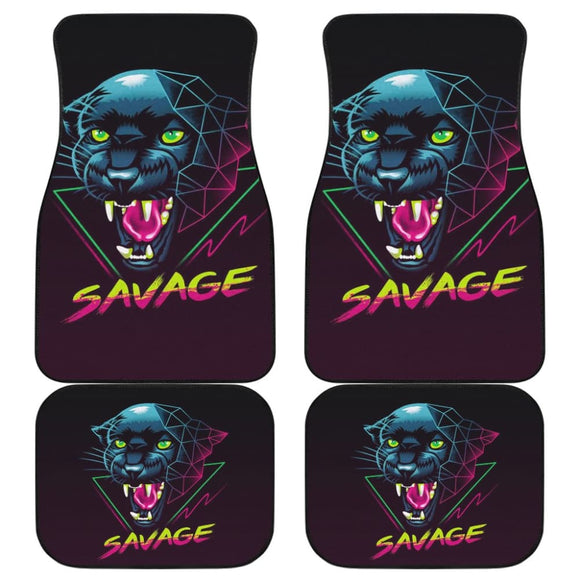 Black Panther Savage Awesome Poly Car Floor Mats 212601 - YourCarButBetter