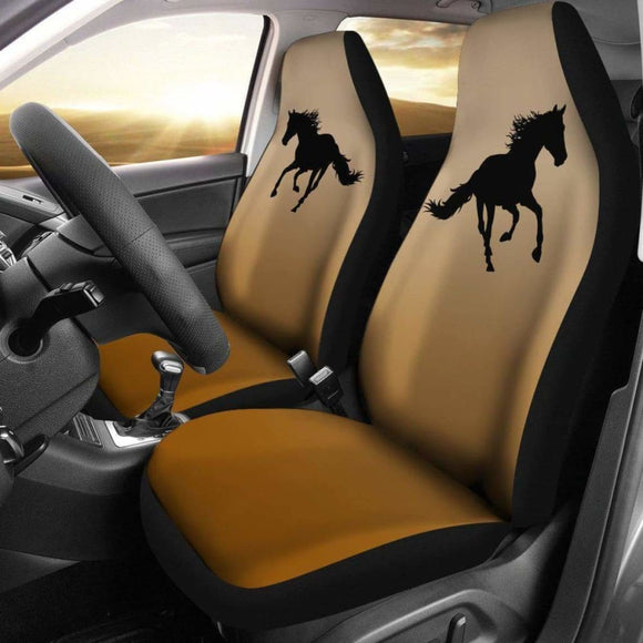Black Quarter Horse Silhouette Seat Covers 170804 - YourCarButBetter