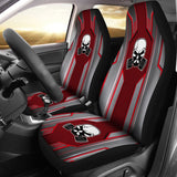 Black Red Mechanic Skull Mitsubishi Car Seat Covers 210801 - YourCarButBetter